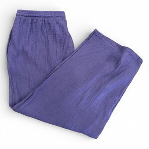 Jessica Simpson Blue Wide Leg Gauze Pants Pull On Size XL Casual Basic Boho.